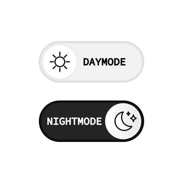 Daymode and nightmode switch button. Light and dark theme. Vector EPS 10. Isolated on white background Daymode and nightmode switch button. Light and dark theme. Vector EPS 10. Isolated on white background. day and night stock illustrations