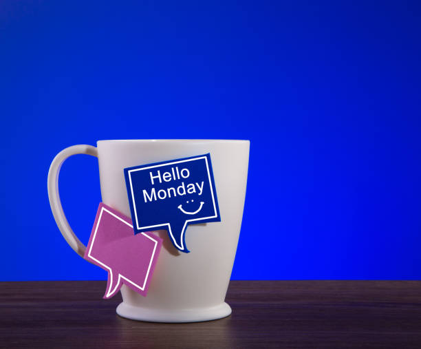 istock Morning Coffee. Hello Monday greetings concept with cute smiling face sign. 1280905306