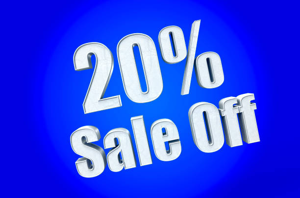 istock 3D render text in 20 percent in stone 1280905625
