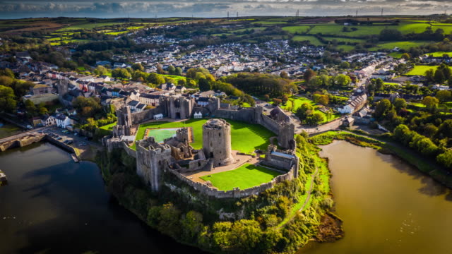 Pembroke Castle in Wales - Aerial Hyperlapse