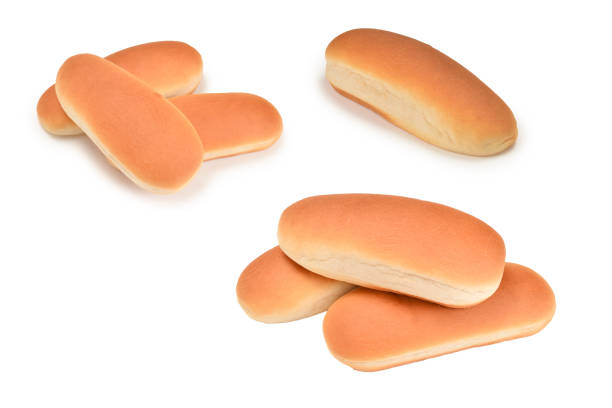istock Hot dog bread isolated on white background. 1280918792