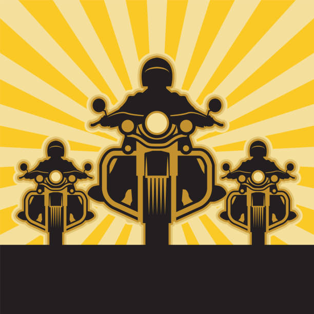 illustrazioni stock, clip art, cartoni animati e icone di tendenza di club motociclistico fuorilegge - motocross engine motorcycle extreme sports