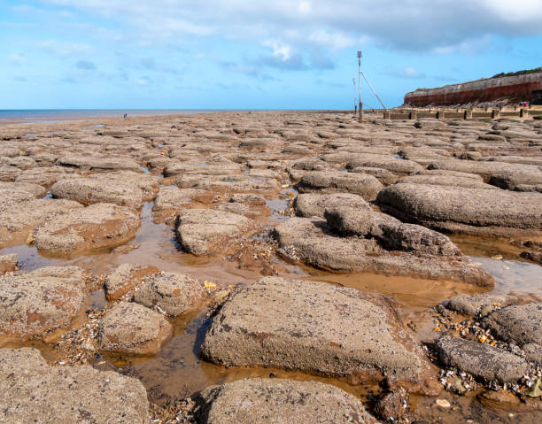 istock Rocks at low tide on Hunstanton beach, Norfolk 1280925135