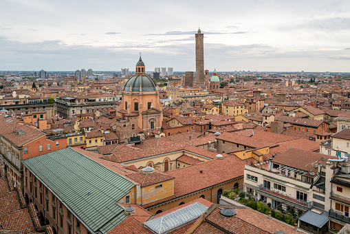 A view over Bologna in Italy.