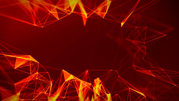 istock Abstract Fire red Geometrical Background ..Futuristic technology style. Neon Sign . HUD Element . Elegant . Big data visualization . 1280929349