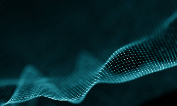 istock Abstract Blue Geometrical Background . Futuristic technology style. Neon Sign . Futuristic Technology HUD Element . Elegant Abstract background . Big data visualization . 1280929385