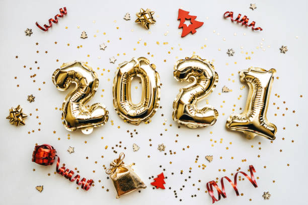 Gold numbers 2021. New Year.