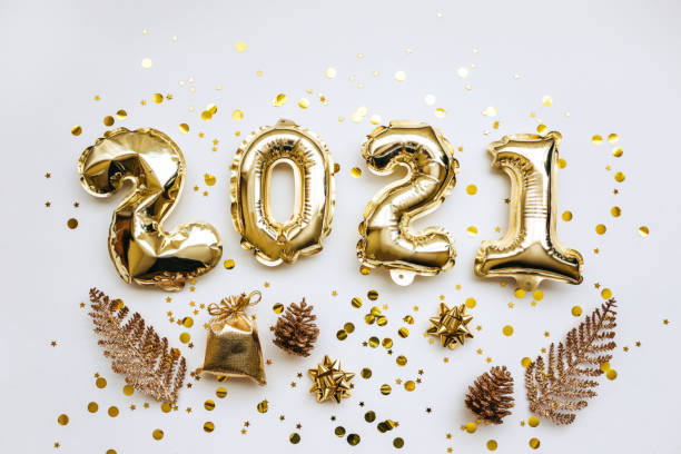 istock Gold numbers 2021. New Year. 1280930526