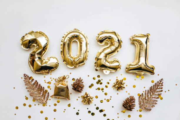istock Gold numbers 2021. New Year. 1280930556