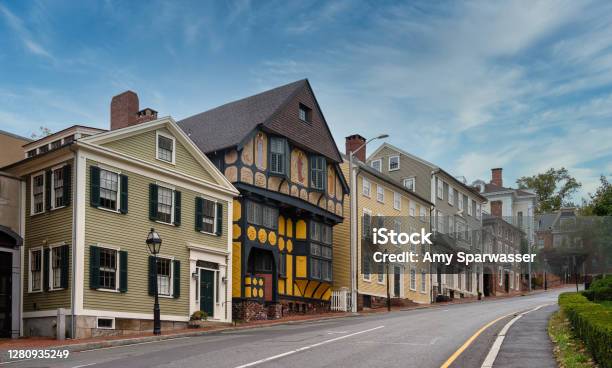 Street In College Hill Historic District Stock Photo - Download Image Now - Providence - Rhode Island, Street, Town