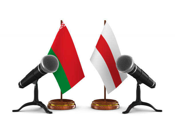 istock Debate in Belarusian republic on white background. Isolated 3D illustration 1280938142