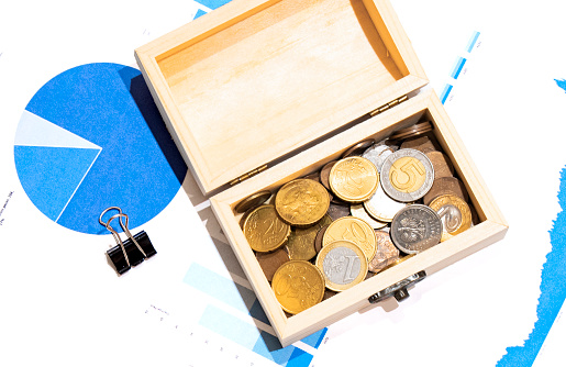 Picture of a Business Money Concept Idea Coins Treasure