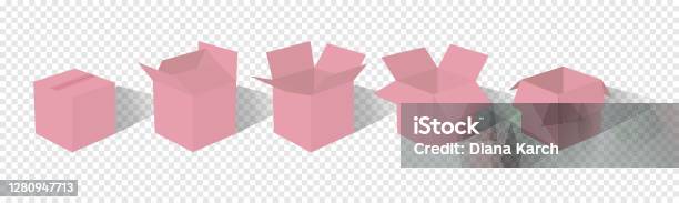 Close.box Geometry A Set Of Open And Closed Boxes In Different Angles Isometry In ...