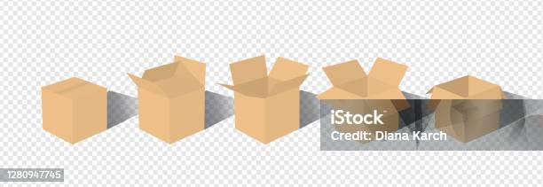 Close.box Geometry A Set Of Open And Closed Boxes In Different Angles Isometry In ...