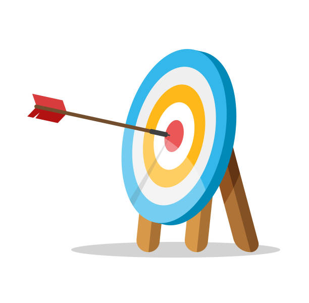 矢印を持つターゲットが中心に当たります。 - target arrow bulls eye skill点のイラスト素材／クリップアート素材／マンガ素材／アイコン素材