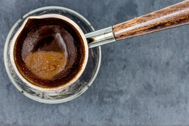 istock Copper Turk or Cezve with brewed coffee 1280950355