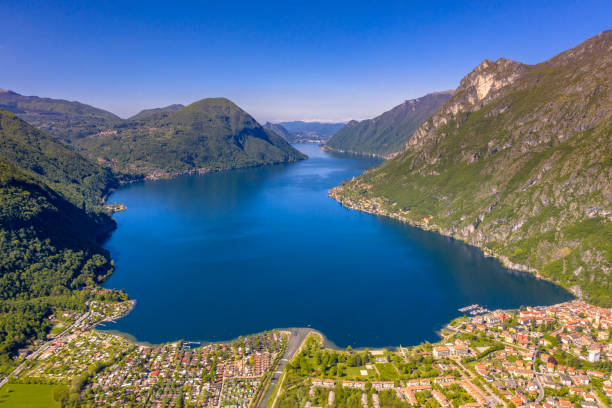 istock Aerial View of lake Lugano 1280954892