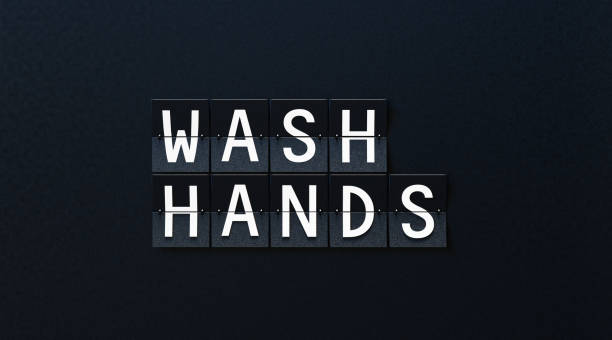istock Wash Hands Written Airport Billboard On Black Background 1280959986