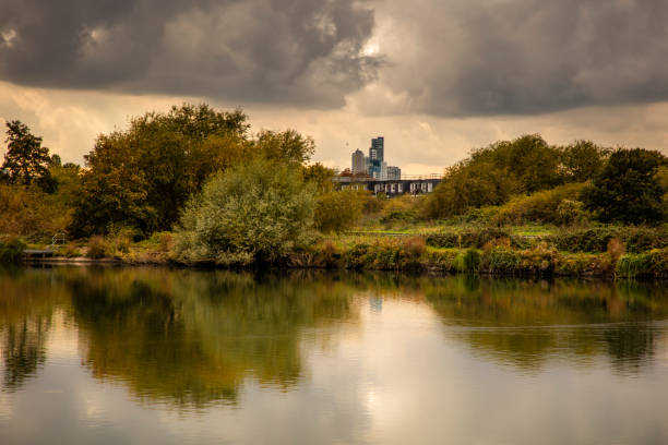 Walthamstow Wetlands nature reserves stock photo