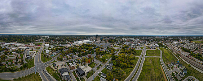 Business building of Lexington district in a middle of a panorama shot