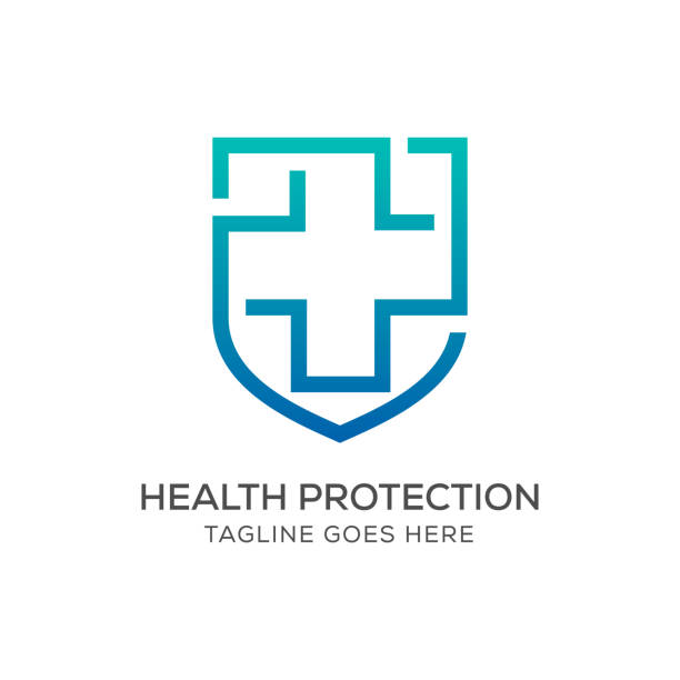 защита здоровья вектор фондовых иллюстрация дизайн шаблона. - premium security healthcare and medicine elegance stock illustrations