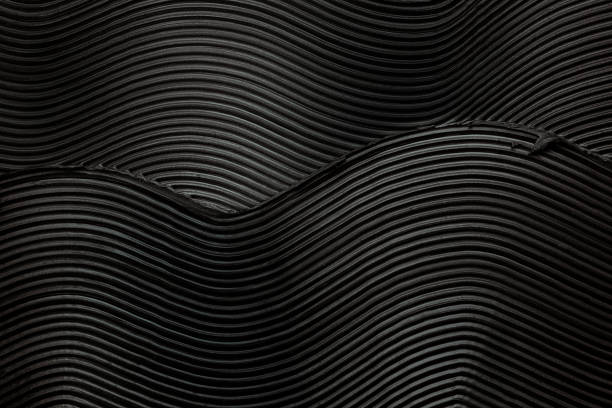 istock Dark pitch black mascara textured strokes close up with black colored background 1280963653