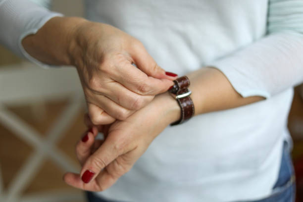 istock a wristwatch on a woman's hand, up close 1280965866