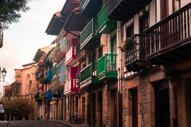 Hondarribia Look from Hondarribia, little town next to Donostia-San Sebastian and one of the nicest town of all Basque Country. spanish flower pots stock pictures, royalty-free photos & images