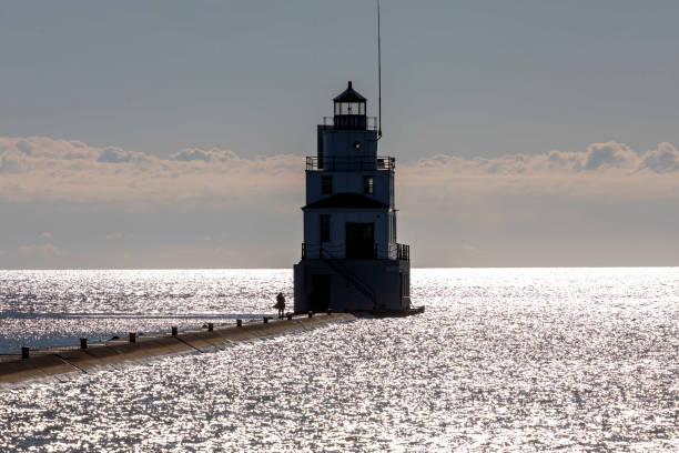 istock The lighthouse in lake Michigan 1280967712