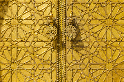 The outer gates of the royal palace in Fez, Morocco.