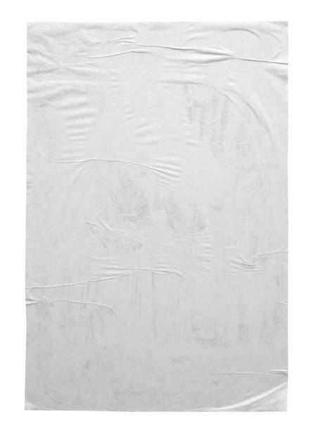 istock Blank white crumpled and creased paper poster texture isolated on white background 1280973364
