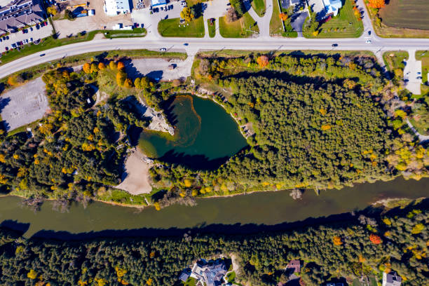 istock Aerial Elora Quarry conservation area and Grand River, Ontario, Canada 1280974708