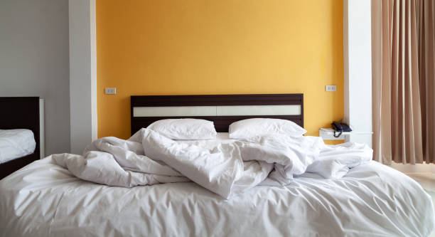 istock Bed and pillow set with bed at home. 1280979562