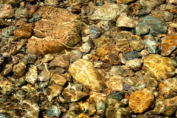 istock Clear water in the river and stone texture 1280980937