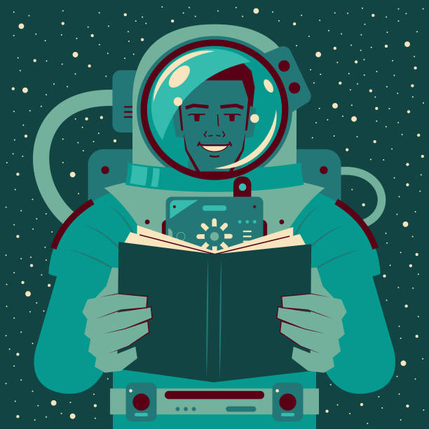 Smiling handsome African-American ethnicity astronaut (spaceman) is reading a book in outer space; Never stop learning; To invest in yourself; Knowledge is power; Reading takes you out of this world Unique Characters Full Length Vector art illustration.
Smiling handsome African-American ethnicity astronaut (spaceman) is reading a book in outer space; Never stop learning; To invest in yourself; Knowledge is power; Reading takes you out of this world. cosmonaut stock illustrations