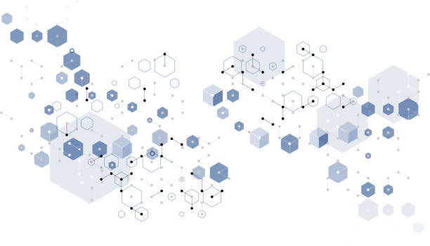 ilustrações, clipart, desenhos animados e ícones de molecular abstrato - backgrounds cyberspace mathematical symbol mathematics