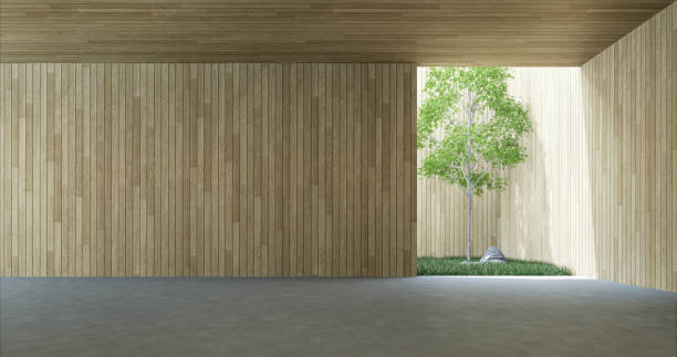 istock Modern loft style indoor area with plank wall 3d render 1280987711