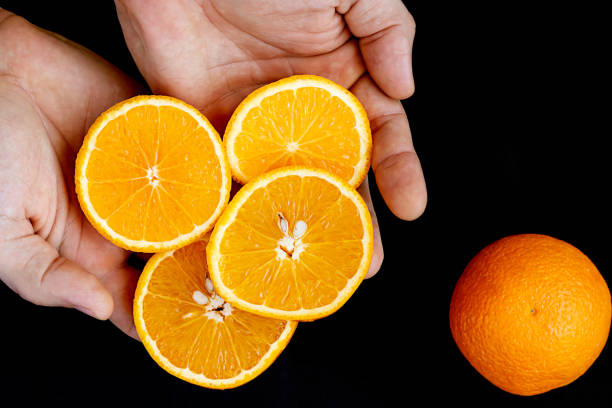 istock Slices of juicy orange. 1280988486