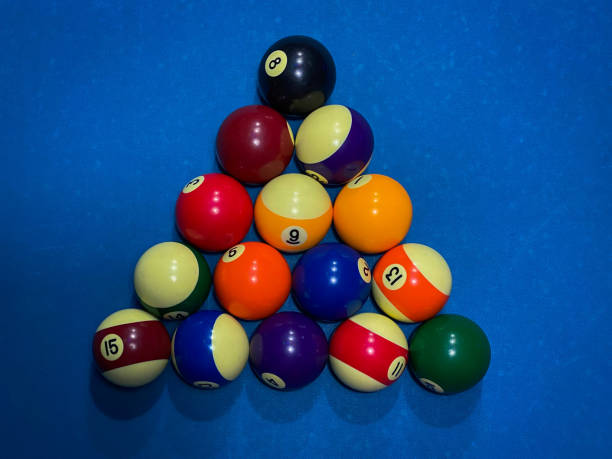 istock Top view close-up American billiards pool 1280988556