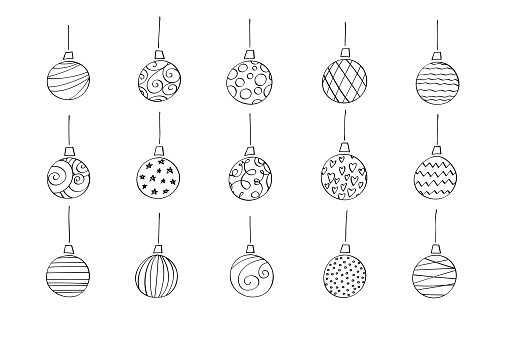 Vector holiday symbols isolated on white background. Cartoon color illustration.