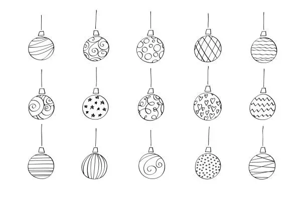 Vector illustration of Christmas ball collection