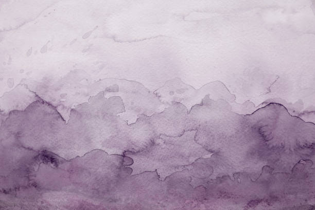 istock Purple waves watercolor background. waves. storm. winter. 1280999005