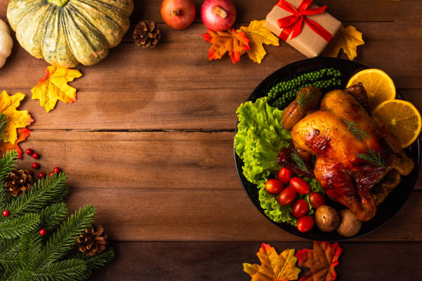 istock Thanksgiving roast turkey or chicken and vegetables 1281000968