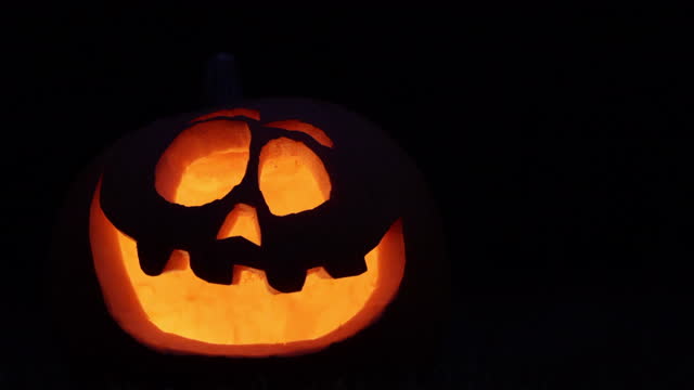 Halloween Pumpkin or Jack O'lantern on black background