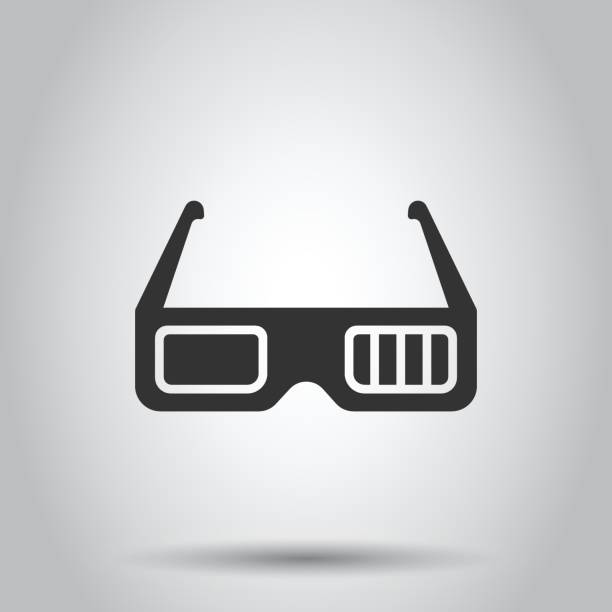 istock Film icon in flat style. Movie vector illustration on white isolated background. 3d glasses business concept. 1281004161