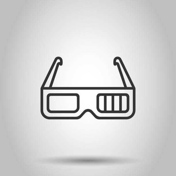 istock Film icon in flat style. Movie vector illustration on white isolated background. 3d glasses business concept. 1281004170