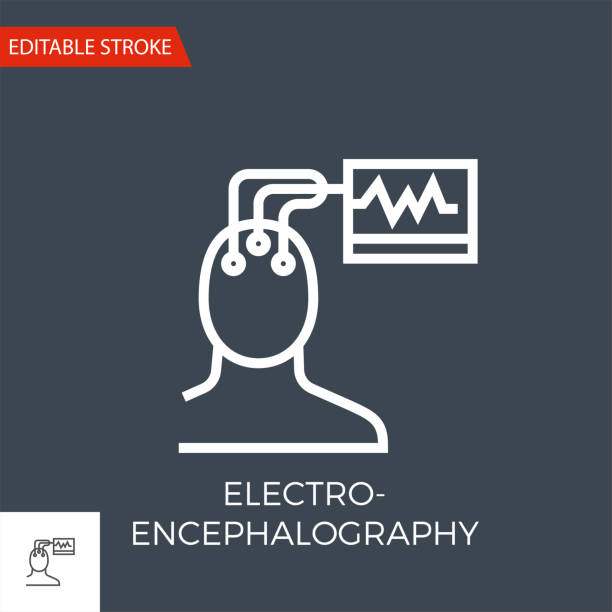 икона вектора электроэнцефалографии - pulse trace computer monitor eeg equipment stock illustrations