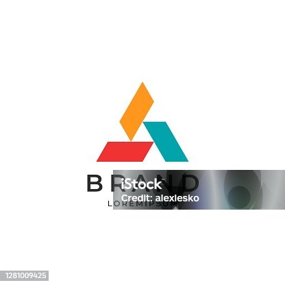 istock Three elements triangle symbol. Abstract business  logotype. 1281009425