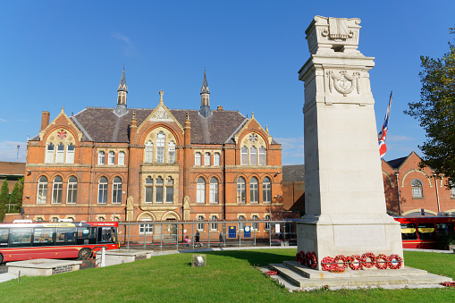 Monument in the city center, Walsall, October 14, 2020