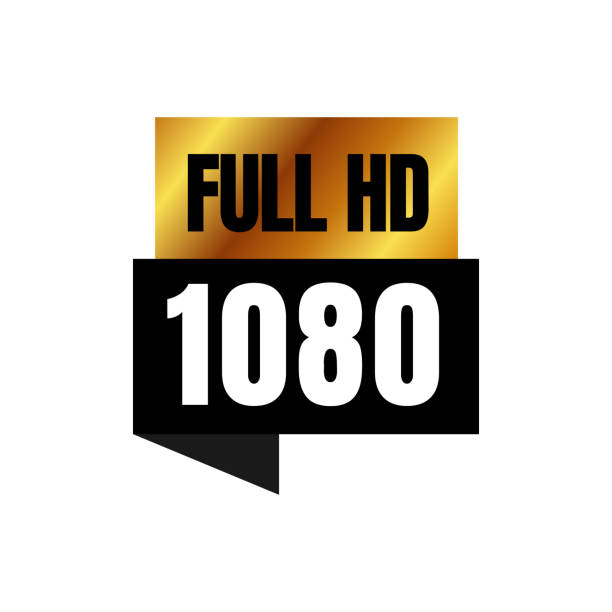 full hd-logo-symbol 1080p zeichen zeichen volle high definition auflösung icon vektor - hd 1080 stock-grafiken, -clipart, -cartoons und -symbole